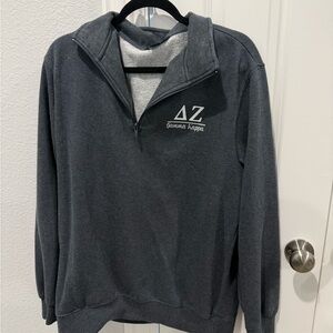 Gray Delta Zeta Quarter-Zip Sweater